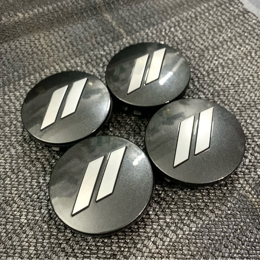 Dodge Mopar OEM Slash Wheel Centercaps Challenger Charger Charcoal 6CZ27TRMAA